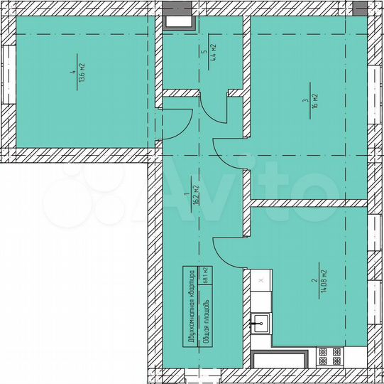 2-к. квартира, 68,1 м², 2/3 эт.