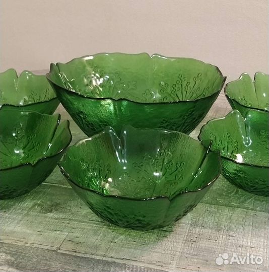 Набор салатников СССР цветное стекло