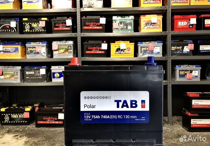 Tab Polar 75Ah Азия (Прямая полярность)