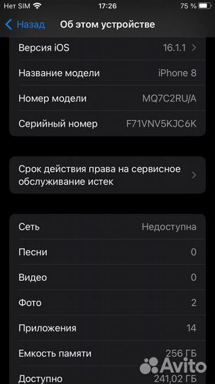 iPhone 8, 256 ГБ
