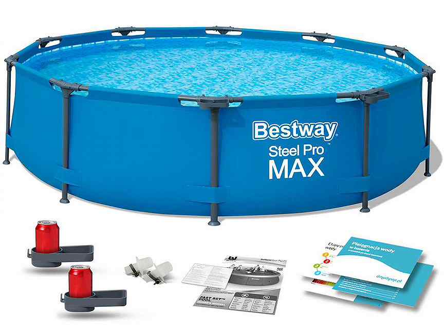 Бассейн каркасный 'Steel Pro' Max 4678 л 305х76 см 56406 Bestway. Bestway Steel Pro 3.05x76. Bestway Steel Pro 305x76. Бассейн Bestway 305х76см Steel Pro.