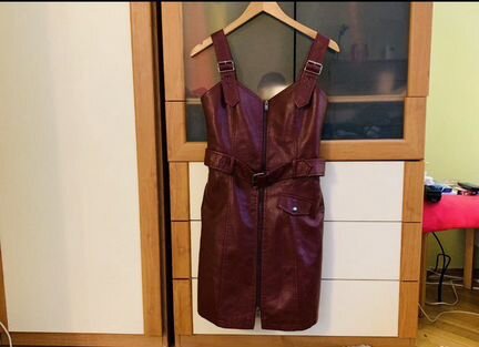 Кожаный комбинезон платье