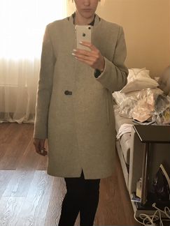 Пальто серое демисезонное Zara