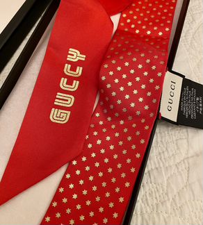 Gucci шарф твилли. Оригинал. Новый. Красный