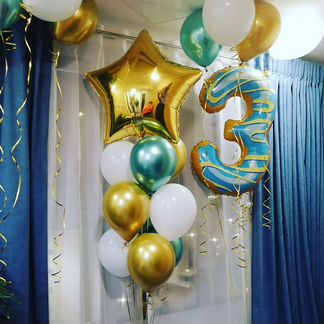 Гелиевые шары, фотозоны, арки, цифры