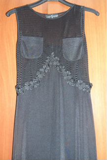 Вечернее платье в пол, стрейч, черное. (Италия)