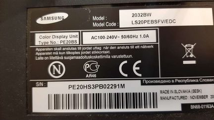 Монитор samsung SyncMaster 2032bw