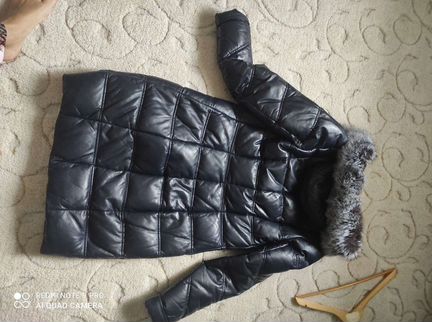 Пуховик кожаный