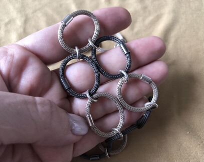 Серебряное ожерелье и браслет