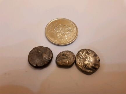 Древняя Греция Аттика, 3 монеты серебро 350-400днэ