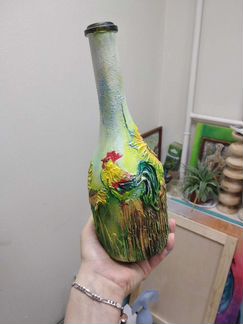 Подарочный декор бутылок вина