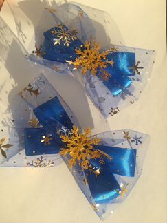 Бантик-резинка снежинка