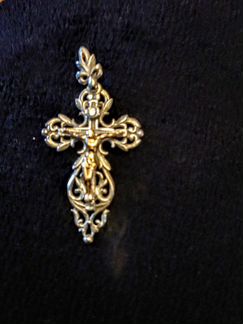Крест серебро с золотом и фианитом