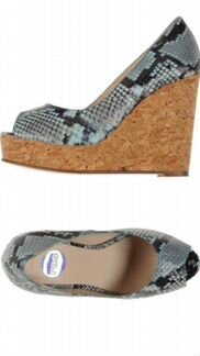 Туфли кожаные на танкетке новые