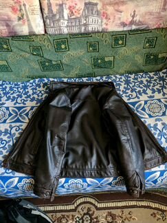 Мужская зимняя кожаная куртка