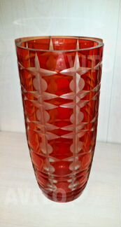 Ваза СССР, красное стекло