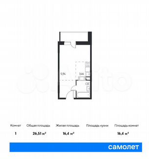 Квартира-студия, 26.5 м², 13/13 эт.
