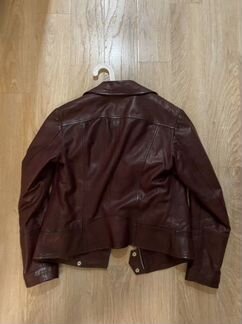 Куртка женская кожаная, бордовая