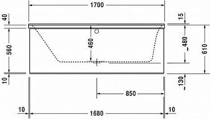 Ванна акриловая 170x75 Duravit P3 Comforts 700375