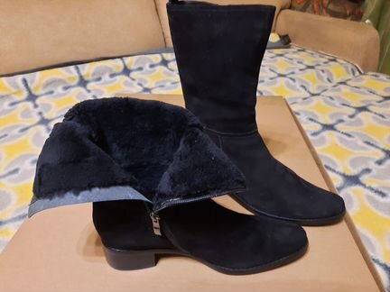 Сапоги замшевые