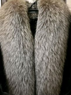 Шуба женская из мутона и песца