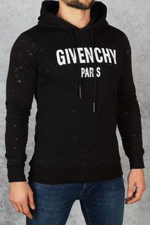 Худи с рваной отделкой - Black