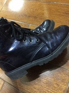 Ботинки Geox темно-синие на флисе лаковые 37 р