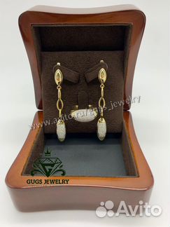 Кольцо и Серьги из желтого золота chimento