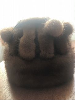 Женская теплая шапка норковая