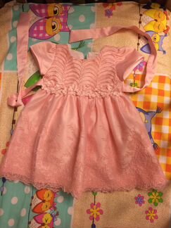 Платье розовое 12-18-24 месяца нарядное
