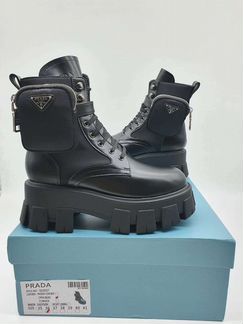 Ботинки черные коричневые кожаные массивные