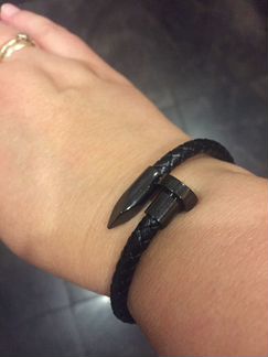 Браслет кожа сталь