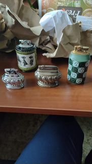 Зажигалки настольные, наборы пепельницы+ зажигалки