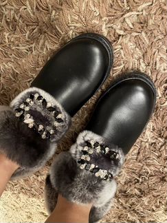 Угги натуральная кожа, мех кролик