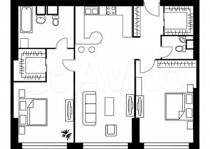 2-к квартира, 108.2 м², 23/37 эт.