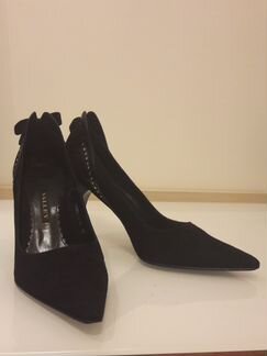 Туфли черные замшевые