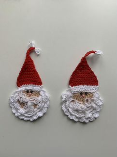 Вязанный Дед Мороз, елочная игрушка