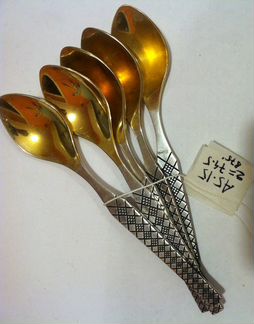 Ложки серебряные кофейные чайные 5 шт., 875 проба