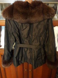 Куртка автоледи с воротником и манжетам песца