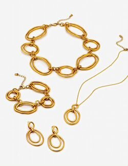 Серьги и браслет Boden мятое золото