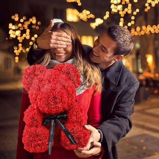 Мишка из роз. Доставка