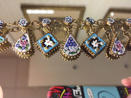 Браслет Микромозаика антиквариат подвески Рим Итал