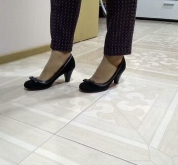 Туфли замшевые черные