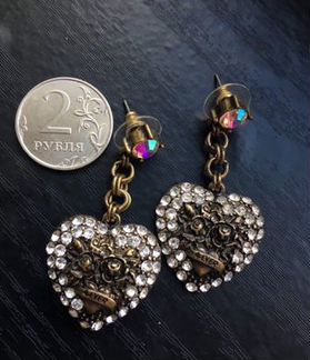 Серьги Betsey Johnson в виде сердец