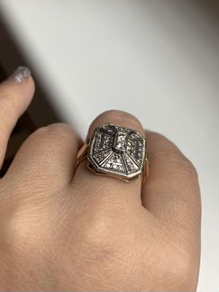 Золотое кольцо с бриллиантами СССР 750проба