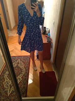 Платье синее голубое в цветочек Dorothy Perkins