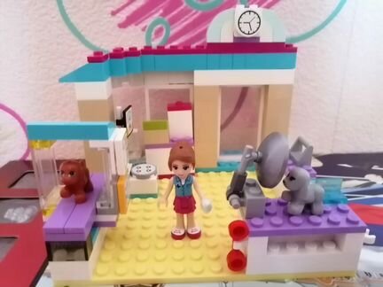 Lego friends Ветеринарная клиника+львенок+лошадка